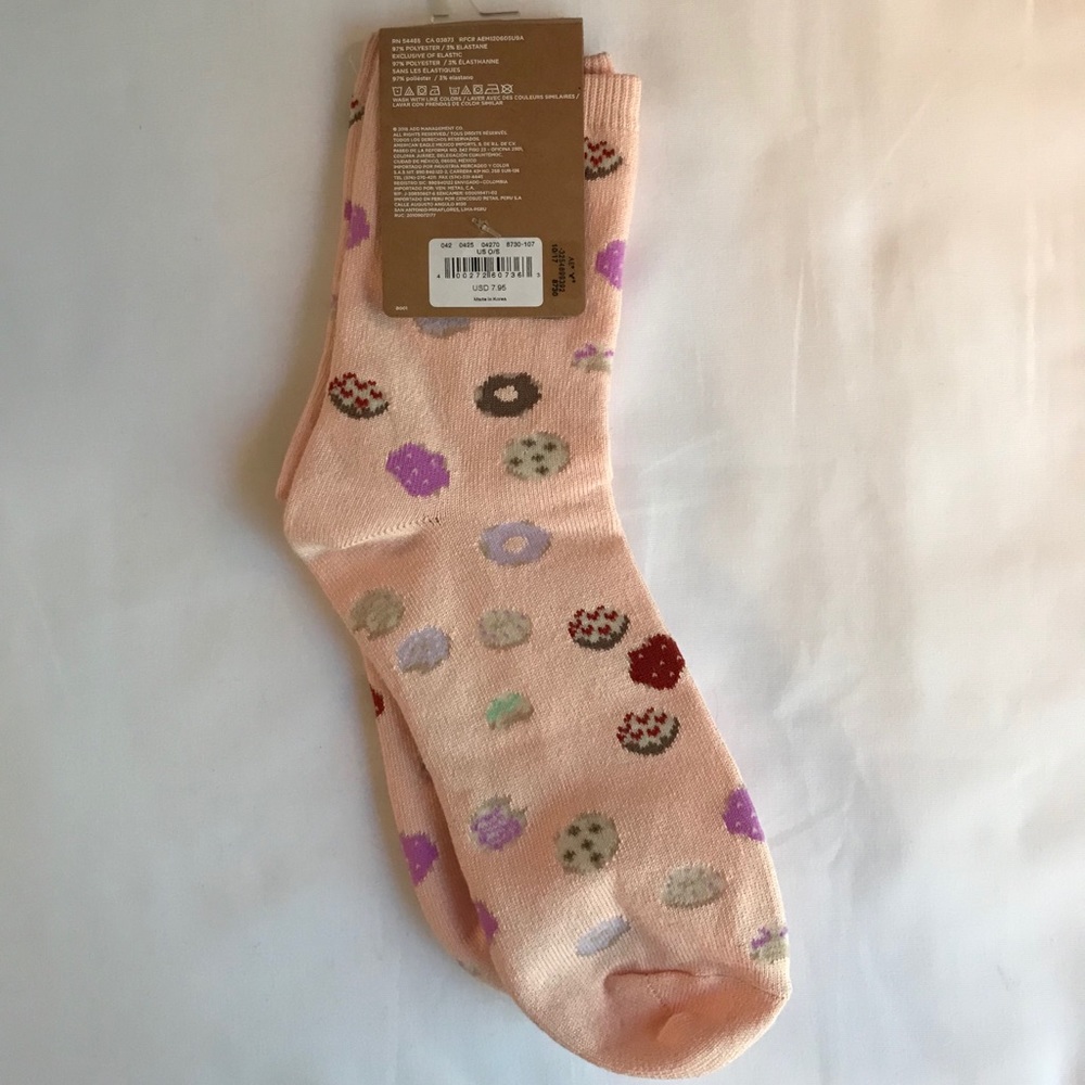 FREE w/3+ ITEM BUNDLE • NWT AE Pink Desserts Socks - Picture 2 of 2